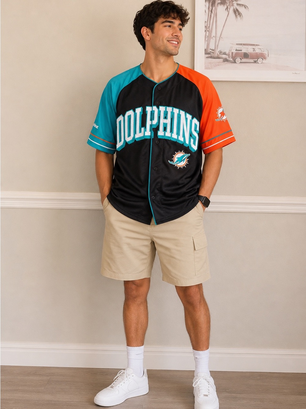 Dolphins Black and Orange Jersey size xl. Unisex